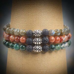 Intuition – Triple Aromatherapy Stretch Bracelets - Handmade to Order